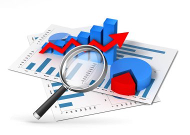 business finanse grafiği 3d illüstrasyon izole