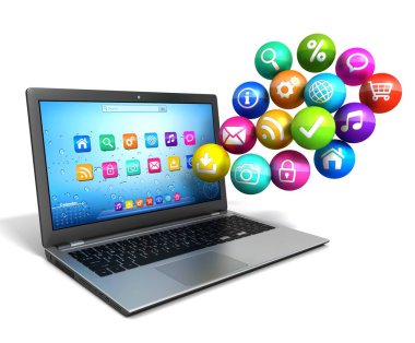 hareketlilik ve medya kavramı 3d illüstrasyon izole beyaz arka plan üzerinde