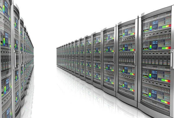 Netzwerk Workstation Server Abbildung Isoliert Auf Weißem Hintergrund — Stockfoto