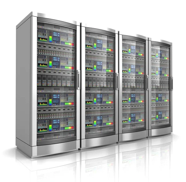 network workstation servers 3d illustration isolated on white background