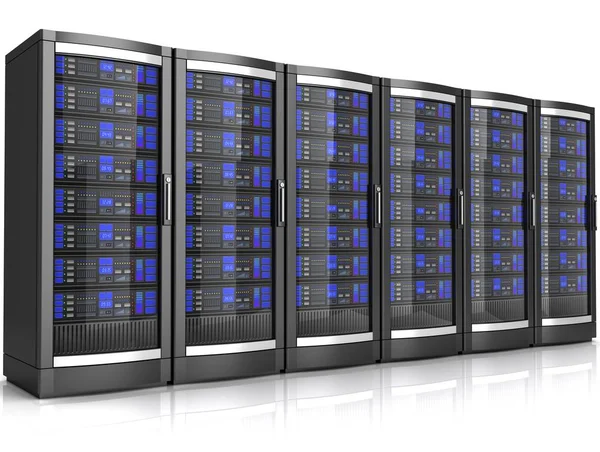 network workstation servers 3d illustration isolated on white background