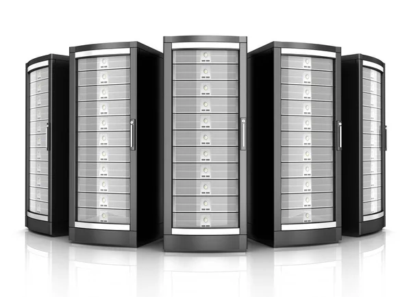 Netwerk Werkstation Servers Illustratie Geïsoleerd Witte Achtergrond — Stockfoto