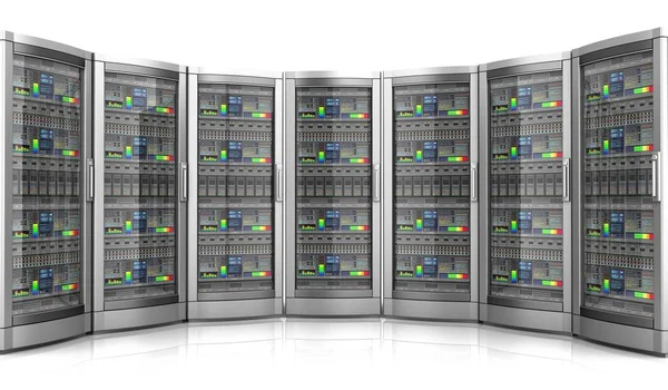 network workstation servers 3d illustration isolated on white background