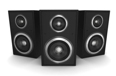 hoparlör konsepti beyaz arkaplanda izole edilmiş 3d illüstrasyon