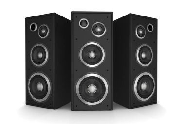hoparlör konsepti beyaz arkaplanda izole edilmiş 3d illüstrasyon