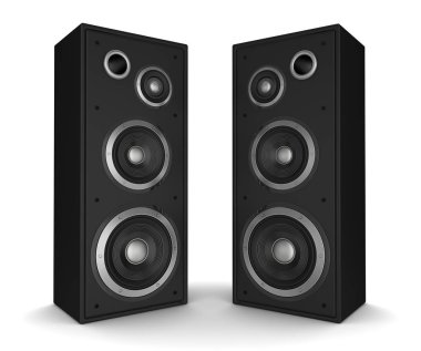 hoparlör konsepti beyaz arkaplanda izole edilmiş 3d illüstrasyon