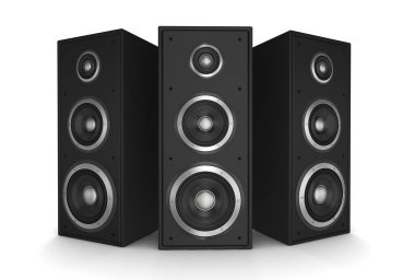 hoparlör konsepti beyaz arkaplanda izole edilmiş 3d illüstrasyon