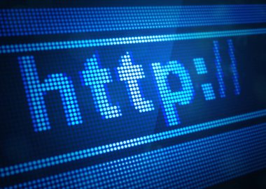 http dijital ekran 3d illüstrasyon mavi renk ile