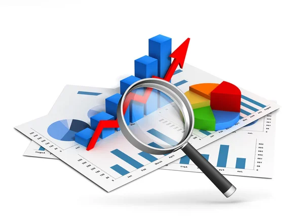 business finance graph chart 3d illustration isolated