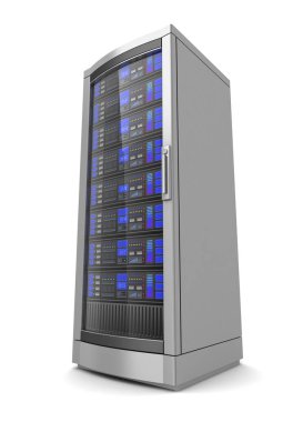 network workstation server 3d illustration isolated on white background clipart