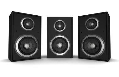 hoparlör konsepti beyaz arkaplanda izole edilmiş 3d illüstrasyon
