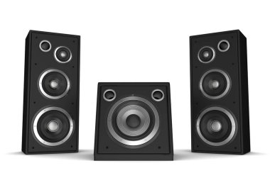 hoparlör konsepti beyaz arkaplanda izole edilmiş 3d illüstrasyon