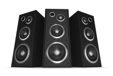 hoparlör konsepti beyaz arkaplanda izole edilmiş 3d illüstrasyon