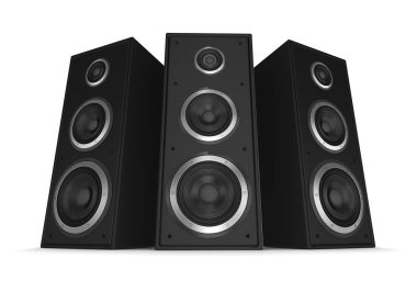 hoparlör konsepti beyaz arkaplanda izole edilmiş 3d illüstrasyon