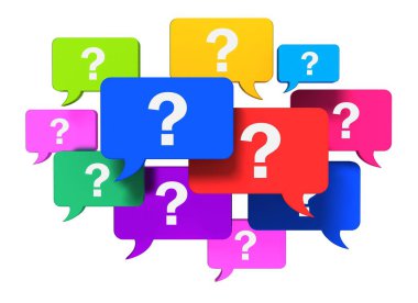 konuşma kabarcıklar kavramı 3d illüstrasyon izole beyaz zemin üzerine sorular