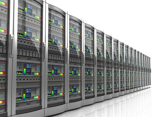 Netzwerk Workstation Server Abbildung Isoliert Auf Weißem Hintergrund — Stockfoto