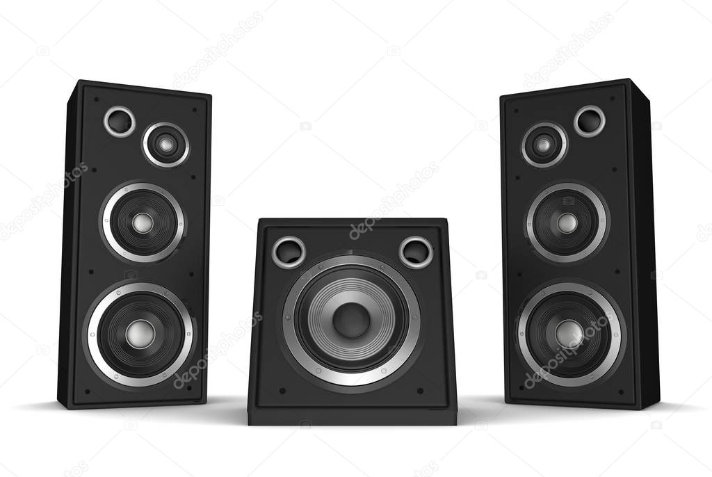 speaker concept 3d illustration isolated on white background