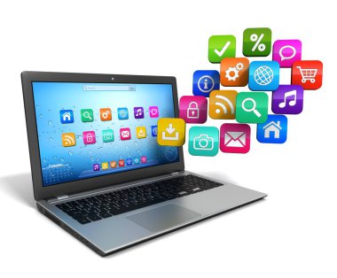 hareketlilik ve medya kavramı 3d illüstrasyon izole beyaz arka plan üzerinde