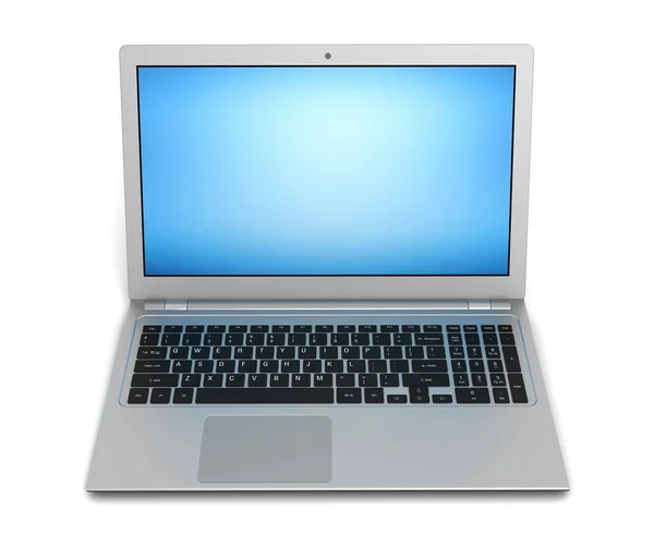 Modern Laptop Számítógép Egyetlen Illusztráció Elszigetelt — Stock Fotó
