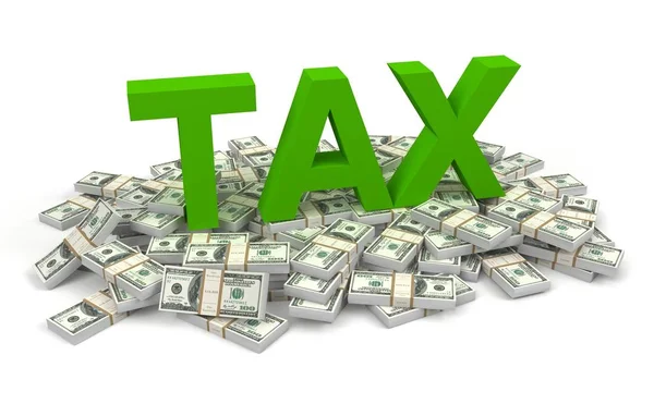 Steuer Und Geldscheine Illustration Isoliert Auf Weißem Hintergrund — Stockfoto