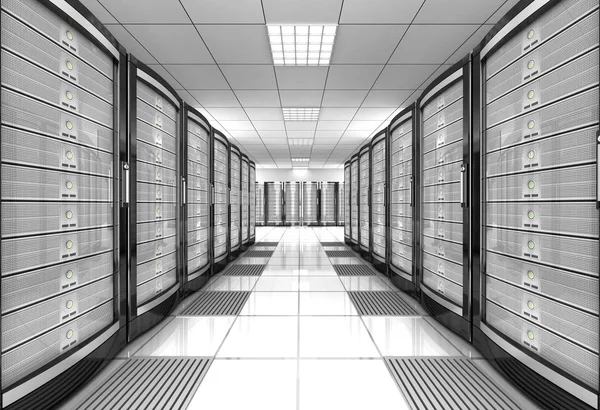 Netzwerk Workstation Server Raumkonzept Illustration — Stockfoto