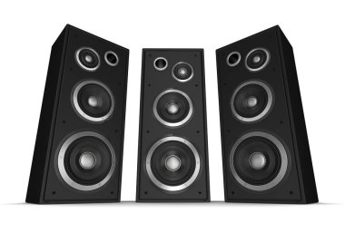 hoparlör konsepti beyaz arkaplanda izole edilmiş 3d illüstrasyon