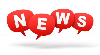 Beyaz arka plan üzerinde haber konuşma kabarcıklar 3d konsept illüstrasyon izole