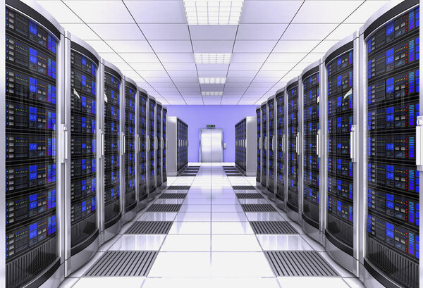 network workstation server room concept 3d illustration