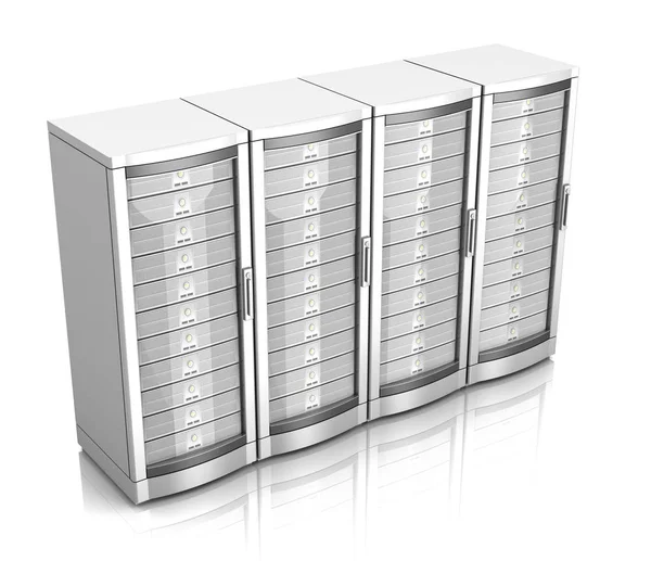 network workstation servers 3d illustration isolated on white background