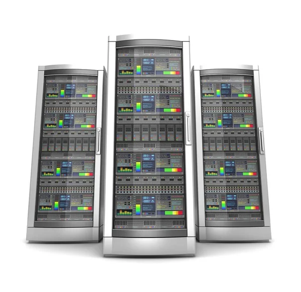 Netwerk Werkstation Servers Illustratie Geïsoleerd Witte Achtergrond — Stockfoto