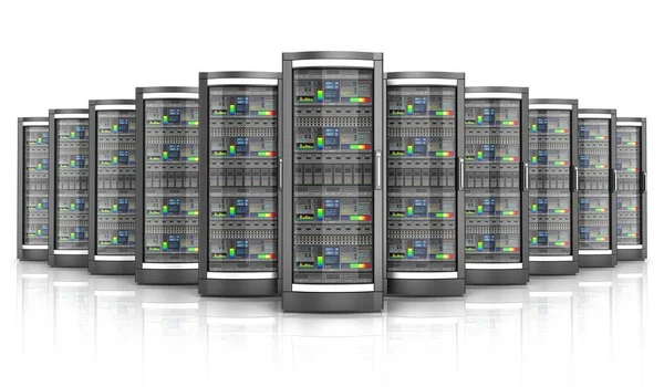 Rete Workstation Server Illustrazione Isolato Sfondo Bianco — Foto Stock