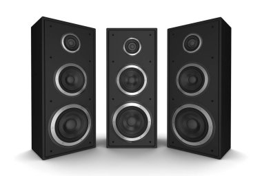 hoparlör konsepti beyaz arkaplanda izole edilmiş 3d illüstrasyon