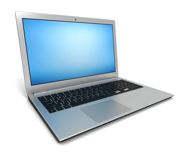 Nowoczesny Laptop Komputer Pojedynczy Ilustracja Odizolowany — Zdjęcie stockowe