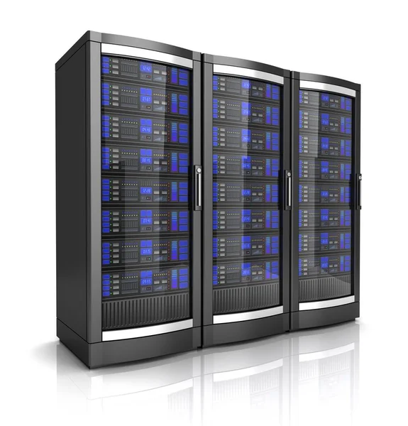 network workstation servers 3d illustration isolated on white background