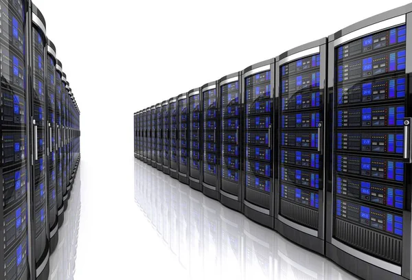 network workstation servers 3d illustration isolated on white background