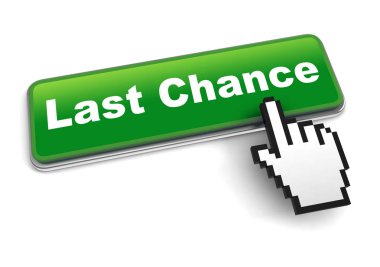 son şans konsepti 3D illüstrasyon beyaz arka planda izole