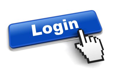 Giriş konsepti 3d resimleme beyaz arkaplanda izole edildi