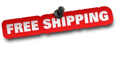 Beyaz arka plan üzerinde ücretsiz nakliye kavramı 3d illüstrasyon izole