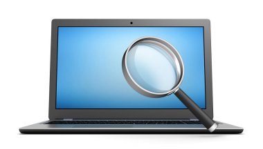 Laptop ve iş ekonomi grafik grafik 3d çizim