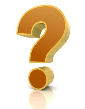 Soru işareti 3d resimleme beyaz arkaplanda izole edildi