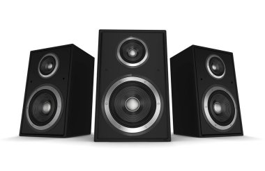 hoparlör konsepti beyaz arkaplanda izole edilmiş 3d illüstrasyon