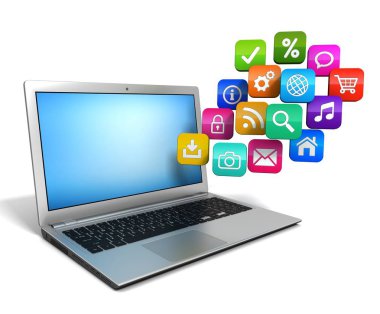 hareketlilik ve medya kavramı 3d illüstrasyon izole beyaz arka plan üzerinde