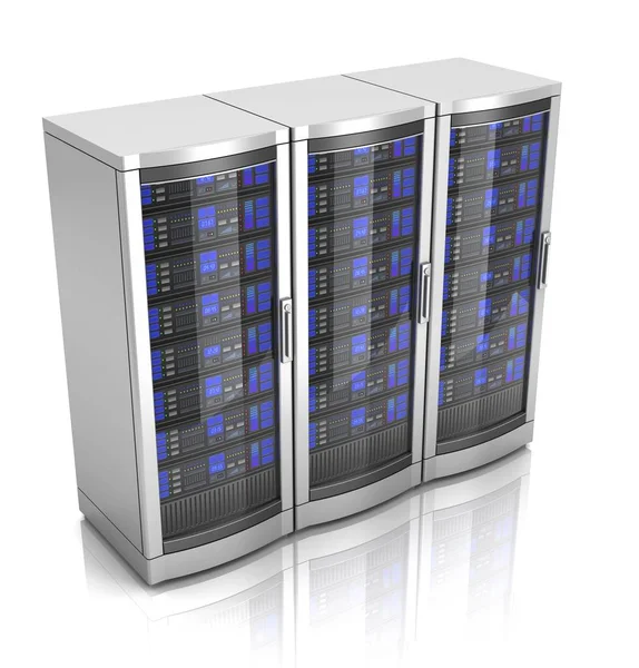 Netwerk Werkstation Servers Illustratie Geïsoleerd Witte Achtergrond — Stockfoto