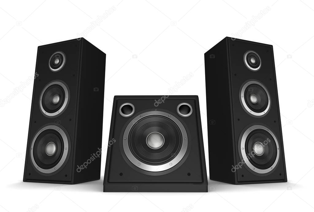 speaker concept 3d illustration isolated on white background