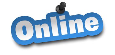 online kavramı 3d illüstrasyon izole