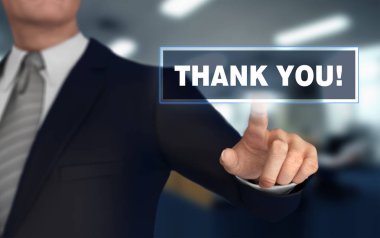 Konsept 3D illüstrasyon itme teşekkür ederiz