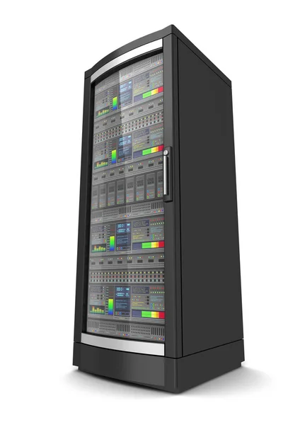 Einzelne Netzwerk-Workstation-Server 3D-Abbildung — Stockfoto