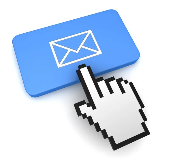 E-mail botão conceito ilustração 3d — Fotografia de Stock