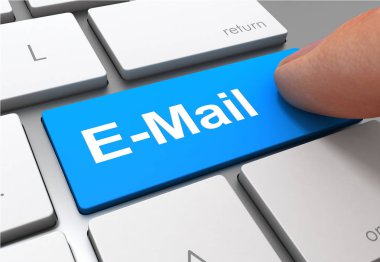 e-posta düğme kavramı 3d çizim