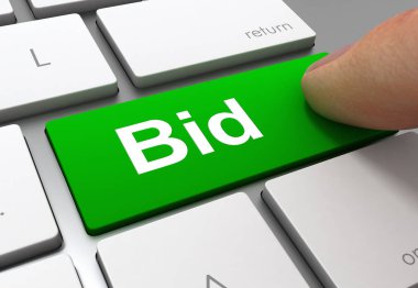 teklifi düğmesini kavramı 3d çizim